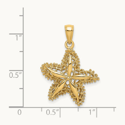 Starfish Filigree Charm — 14K Yellow Gold