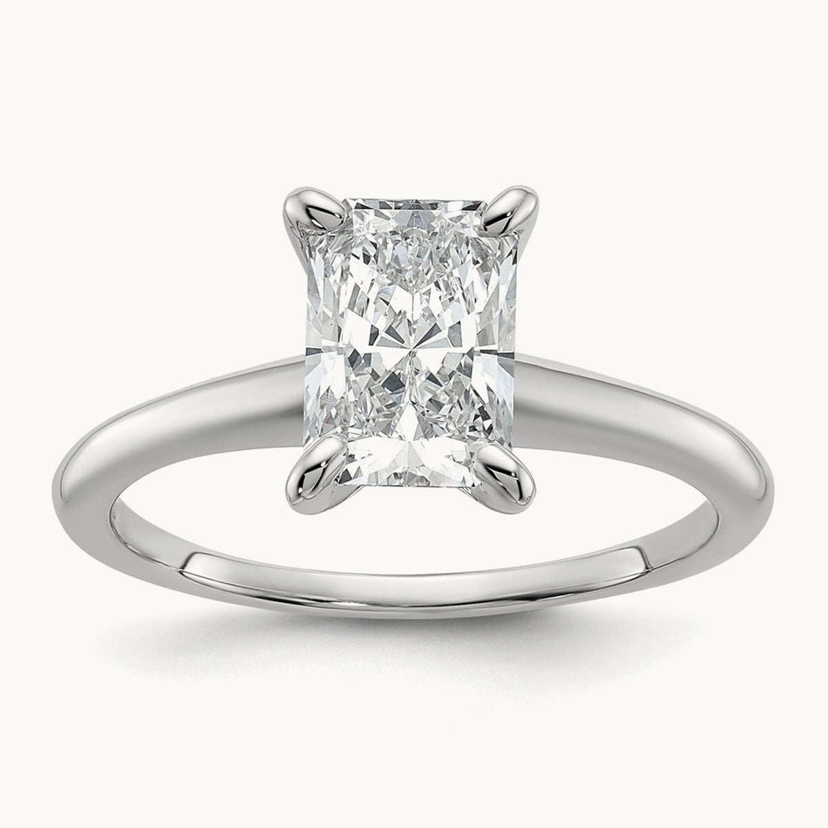 Radiant Solitaire Engagement Ring, 0.50-5.00 ct tw Lab-Grown Diamond — 14K White Gold