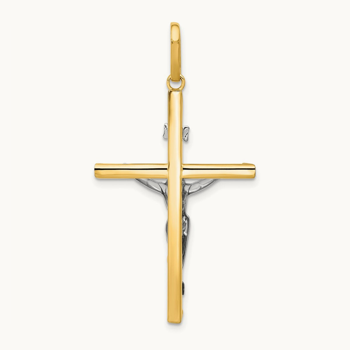 Crucifix Pendant, 14K Two-tone