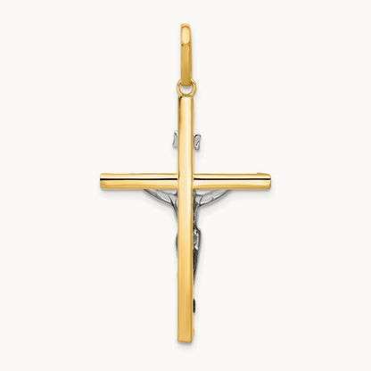 Crucifix Pendant, 14K Two-tone