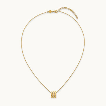 Polished 3 Oval Rings 16in With 2in Ext Necklace, 14K