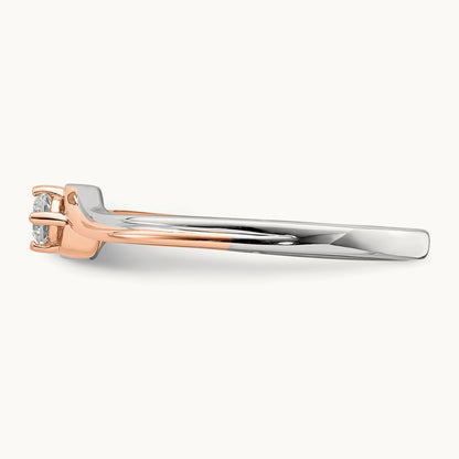 And Rose Plating Gold First Promise Promise Ring, 0.10 ct tw