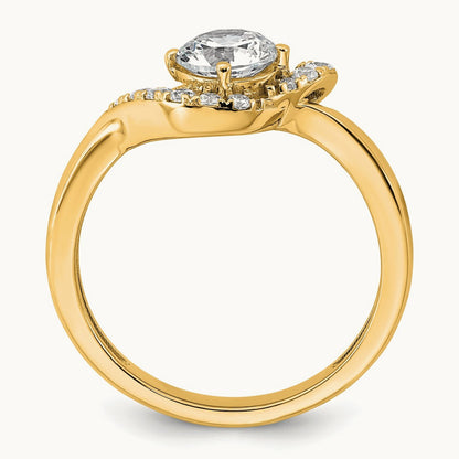 Round Engagement Ring, 0.75 ct tw Lab-Grown Diamond — 14K Yellow Gold