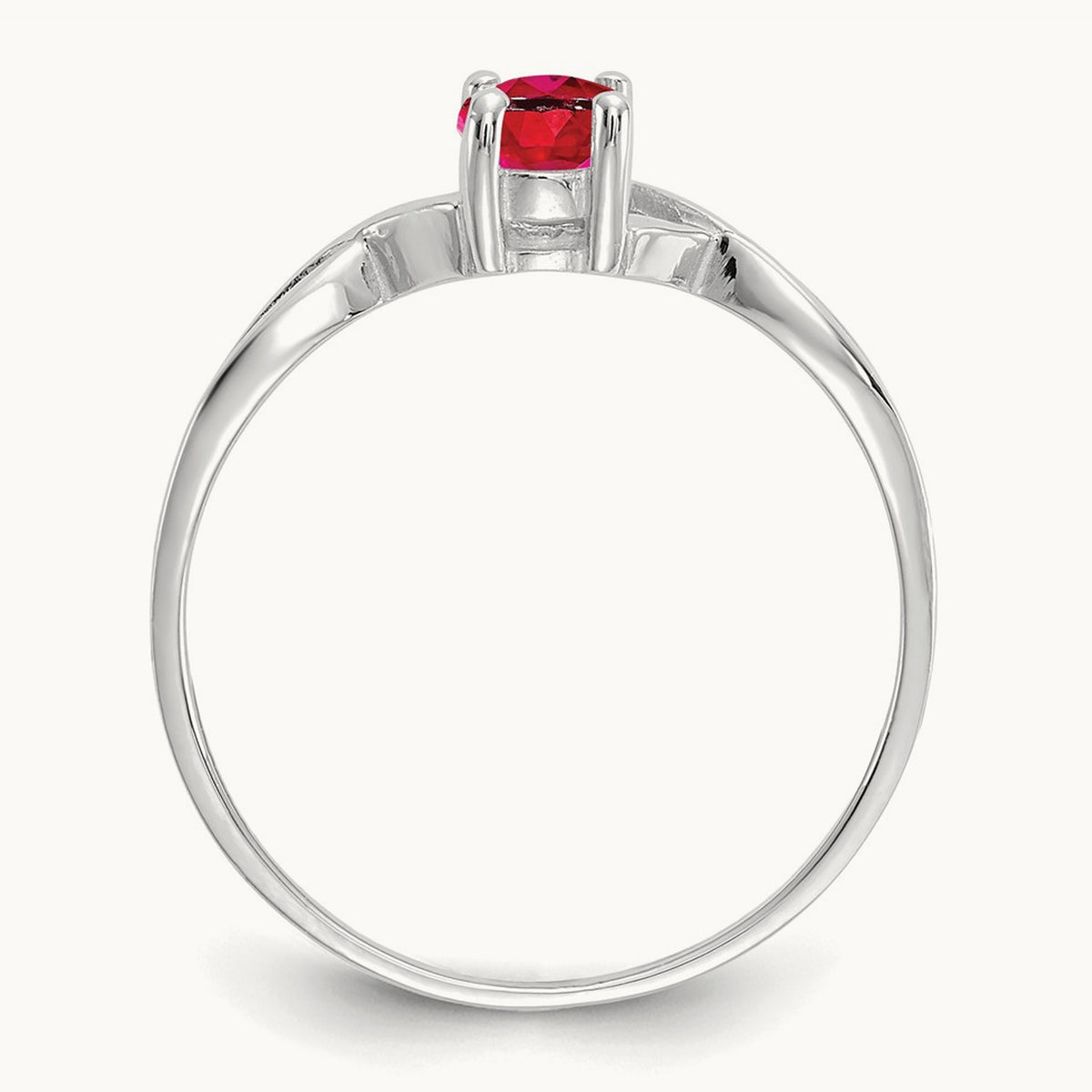 Ruby Birthstone Ring, 14K White Gold