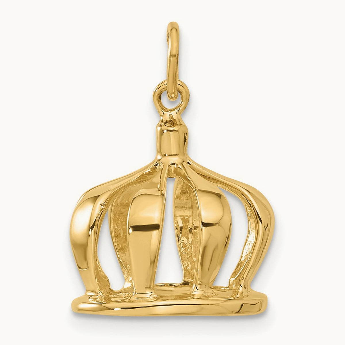 3D Crown Charm, 14K