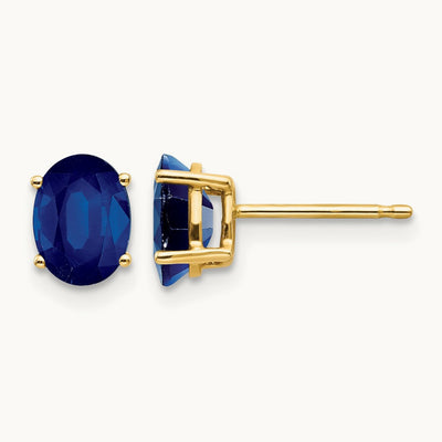 Sapphire Post Earrings, 14K