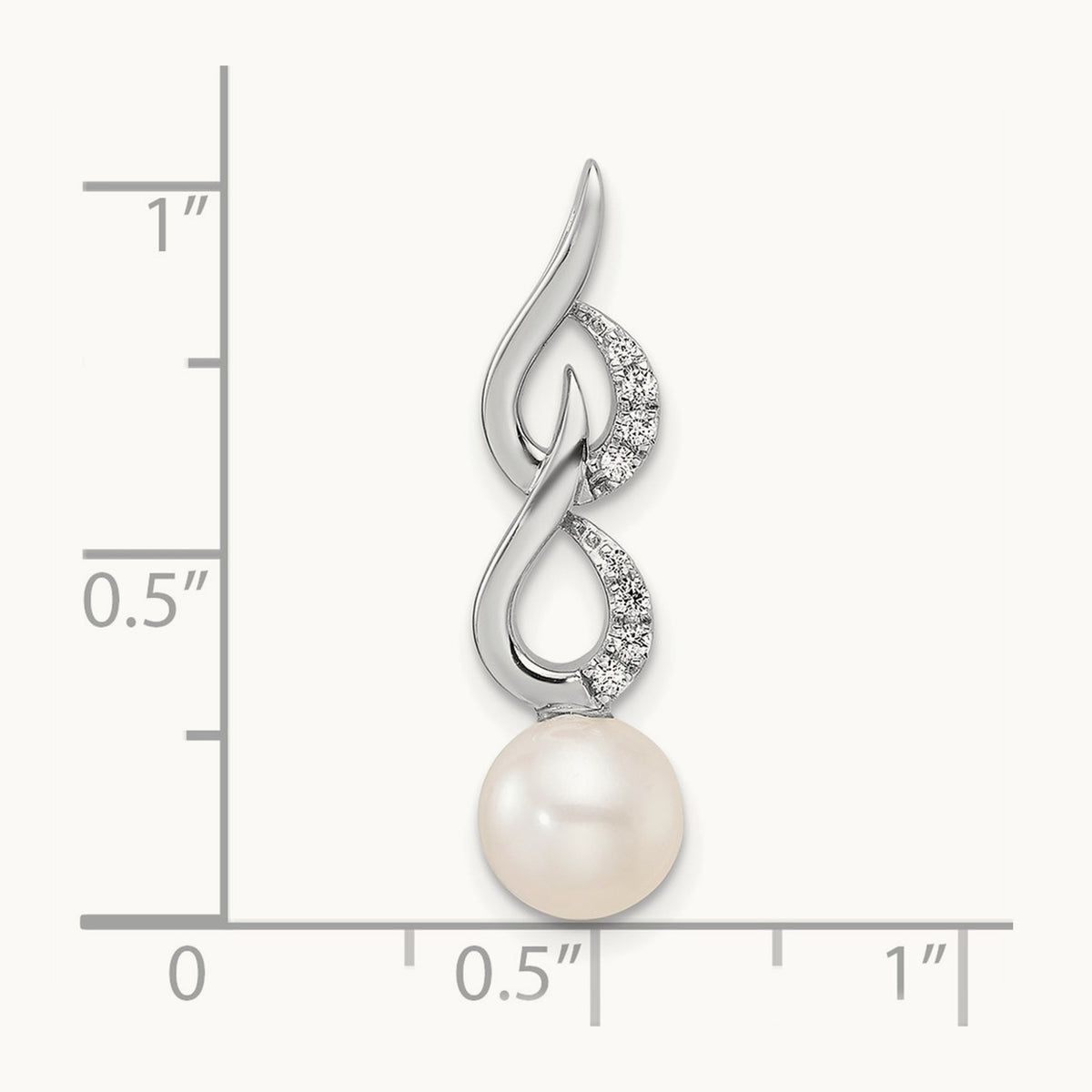 Polished Diamond and Pearl Chain Slide — photo set