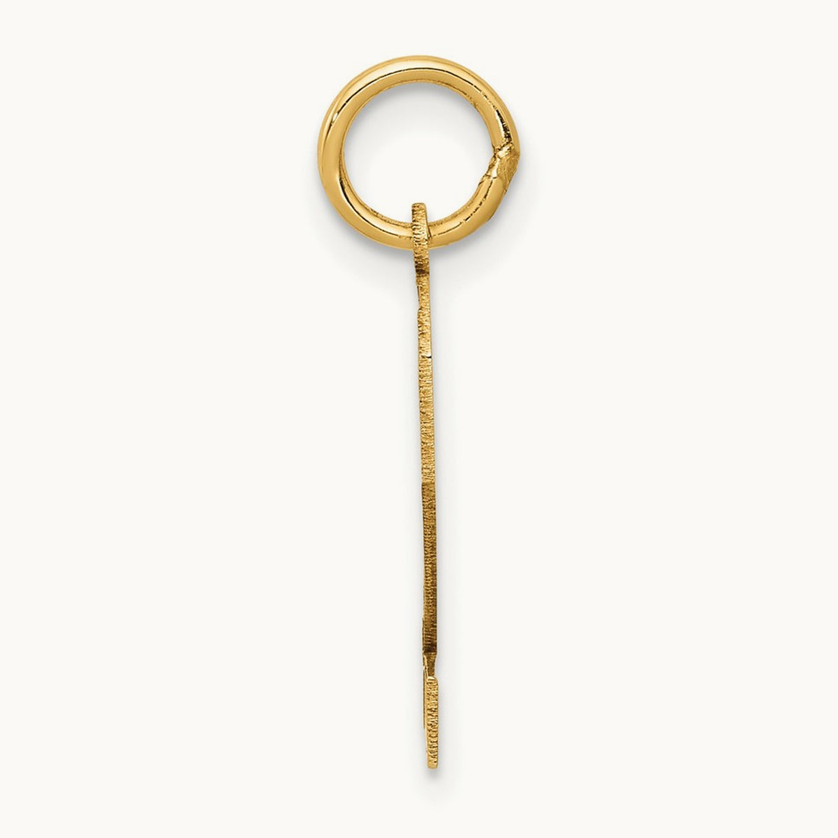 Small Satin Number 2 Charm — 14K Yellow Gold