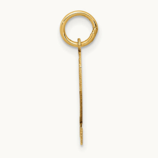 Small Satin Number 2 Charm — 14K Yellow Gold