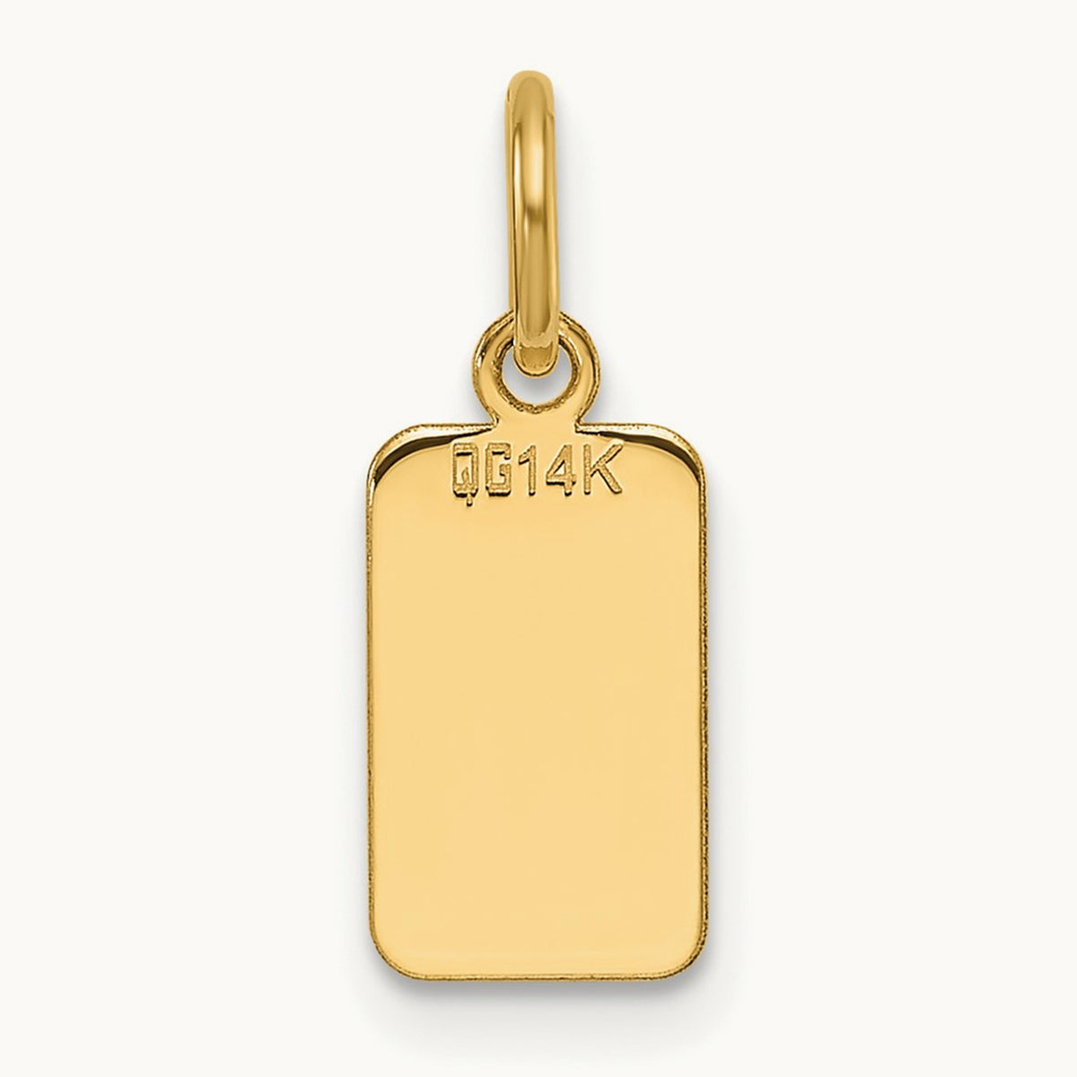 Plain .013 Gauge Engravable Rectangular Disc Charm — 17.5mm