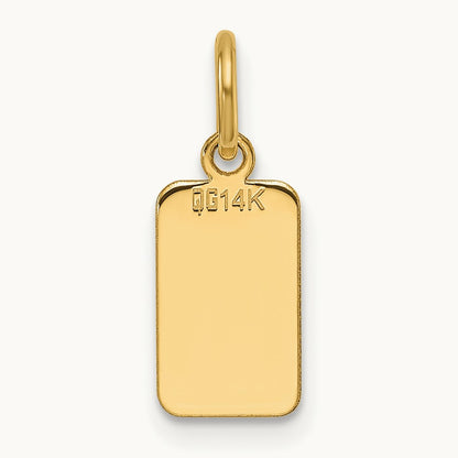 Plain .013 Gauge Engravable Rectangular Disc Charm — 17.5mm
