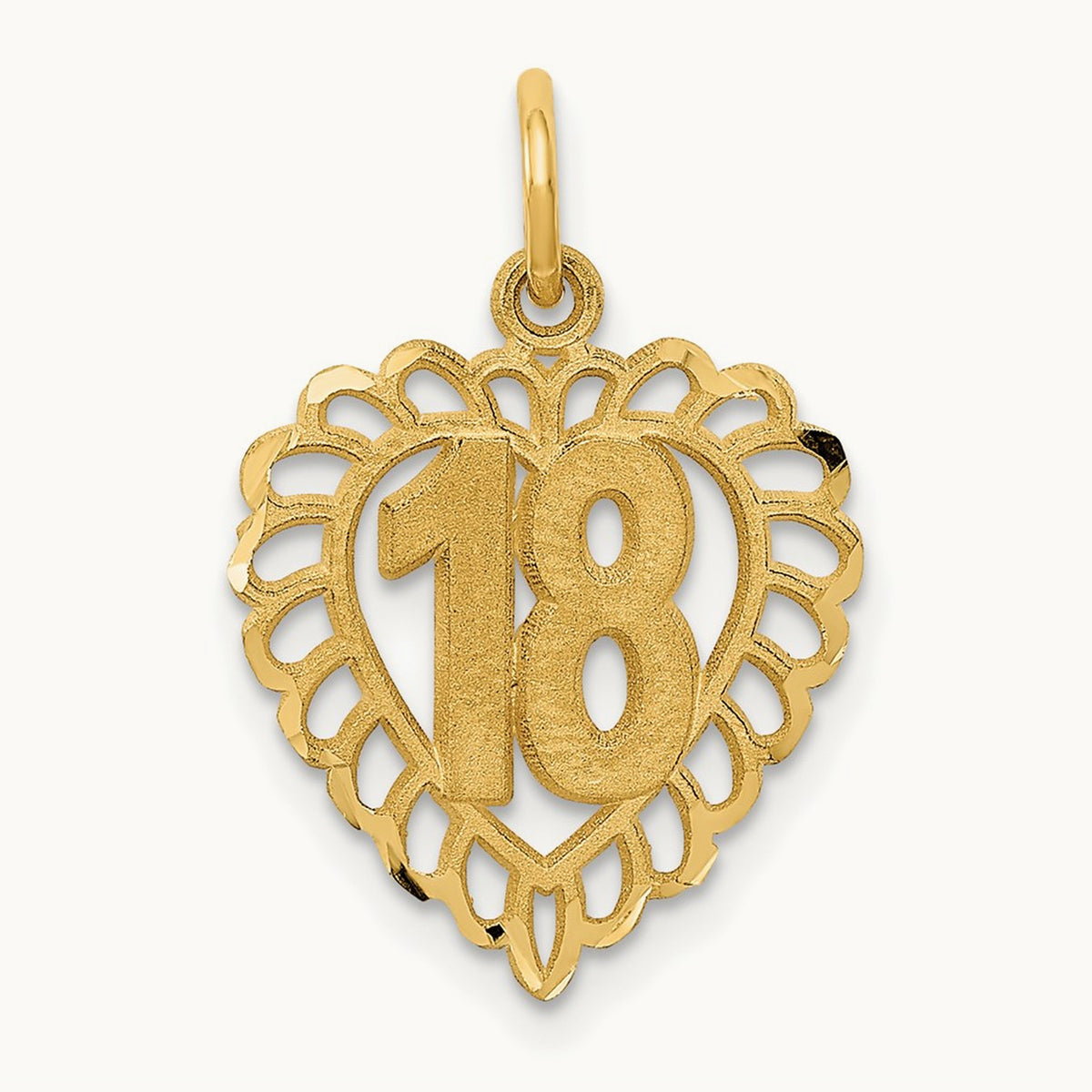 18 Heart Charm, 14K