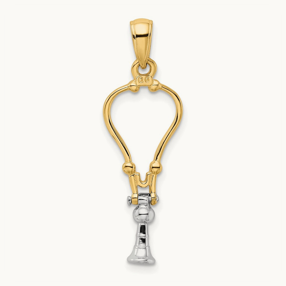 3-D Stethoscope Pendant — 14K Two-Tone Gold