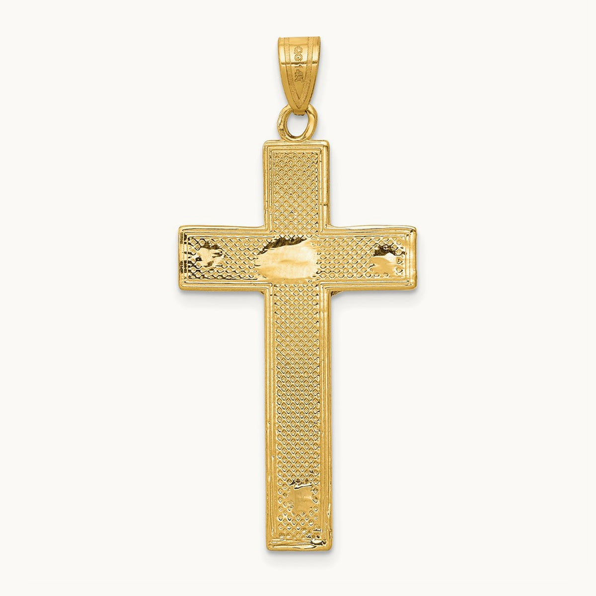 Diamond-cut Crucifix Pendant, 14K Two-tone