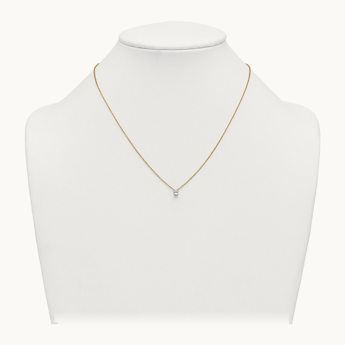 Oval Pendant Necklace, 0.25-4.00 ct tw Lab-Grown Diamond — 1/4 ct, VS (Best), 14K Yellow Gold