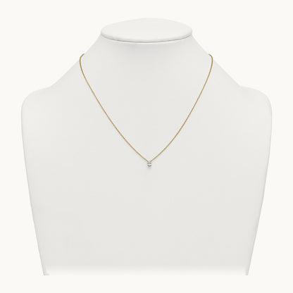 Oval Pendant Necklace, 0.25-4.00 ct tw Lab-Grown Diamond — 1/4 ct, VS (Best), 14K Yellow Gold