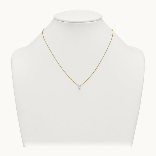 Oval Pendant Necklace, 0.25-4.00 ct tw Lab-Grown Diamond — 1/4 ct, VS (Best), 14K Yellow Gold