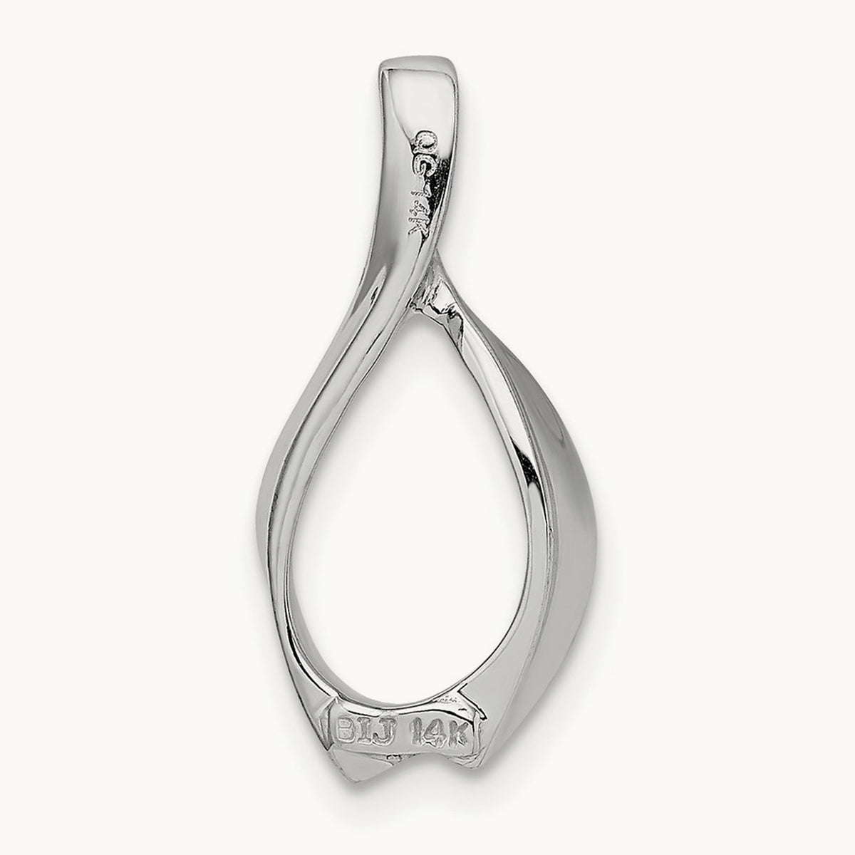 Fits up to Omega/ 4mm Reversible Omega Slide, 2mm, 14K White Gold
