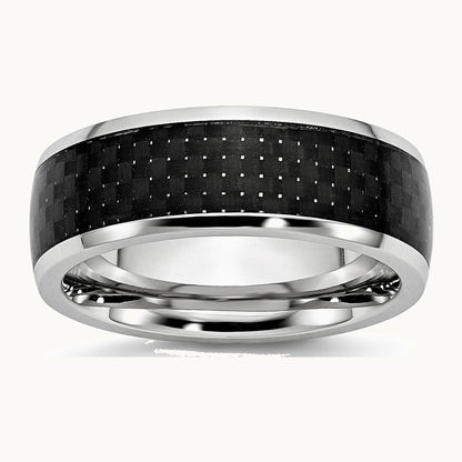 Cobalt Polished Black Carbon Fiber Inlay Band — photo set