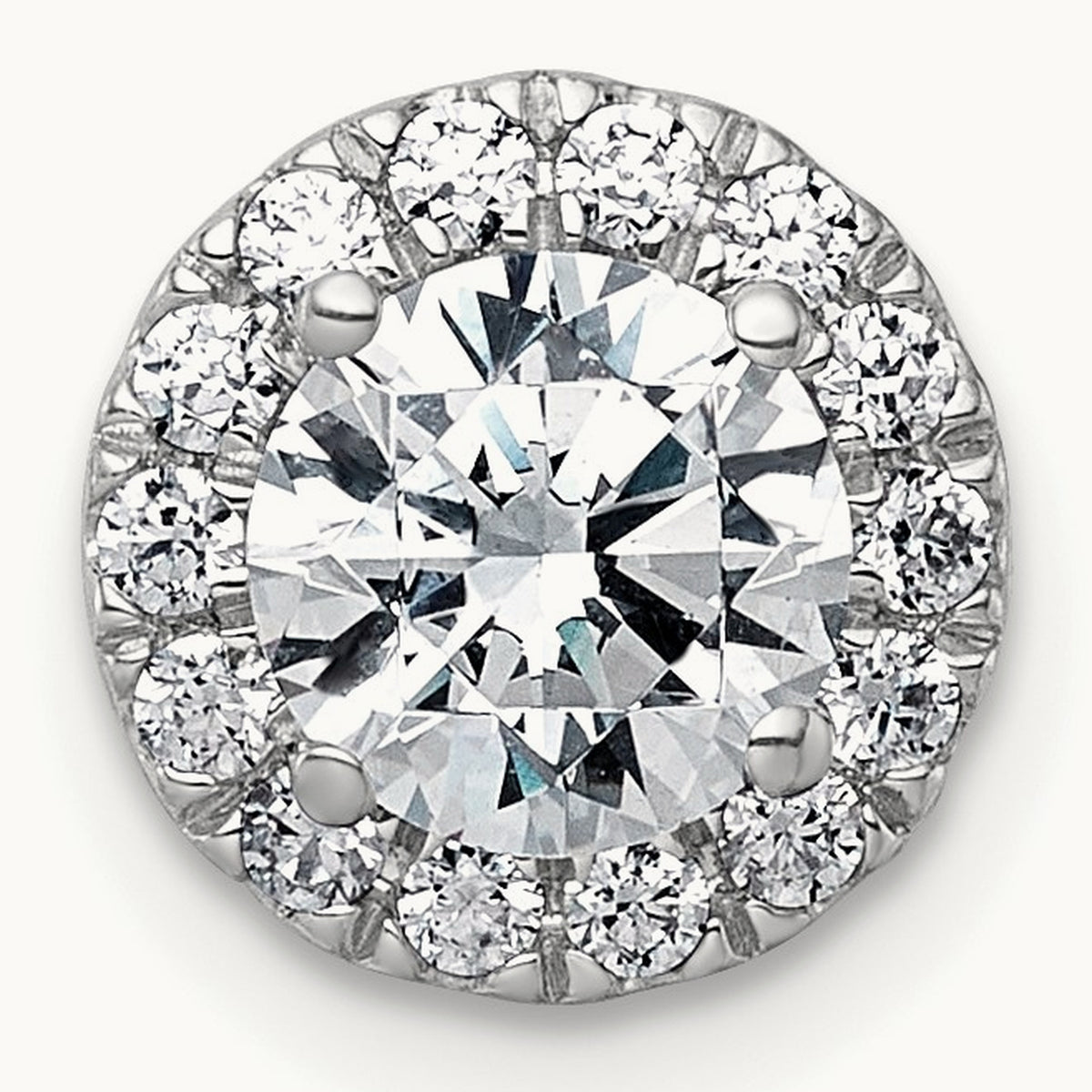 Round Halo Chain Slide Pendant, 0.25-5.00 ct tw Lab-Grown Diamond — 1 1/4 ct, 14K White Gold