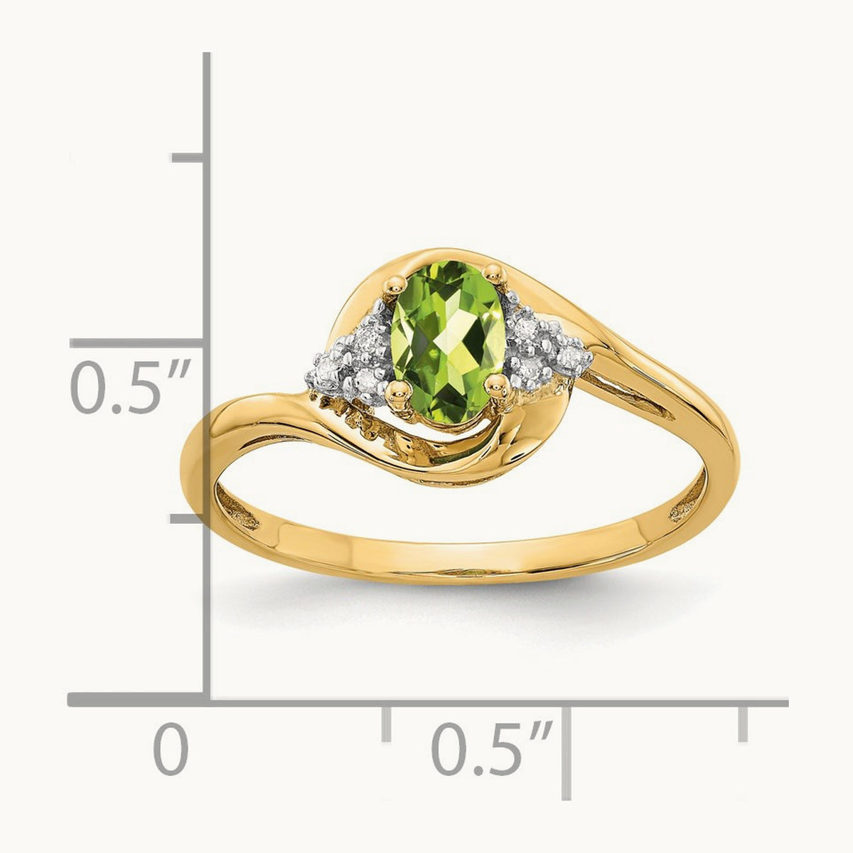 Peridot and Diamond Ring, 14K