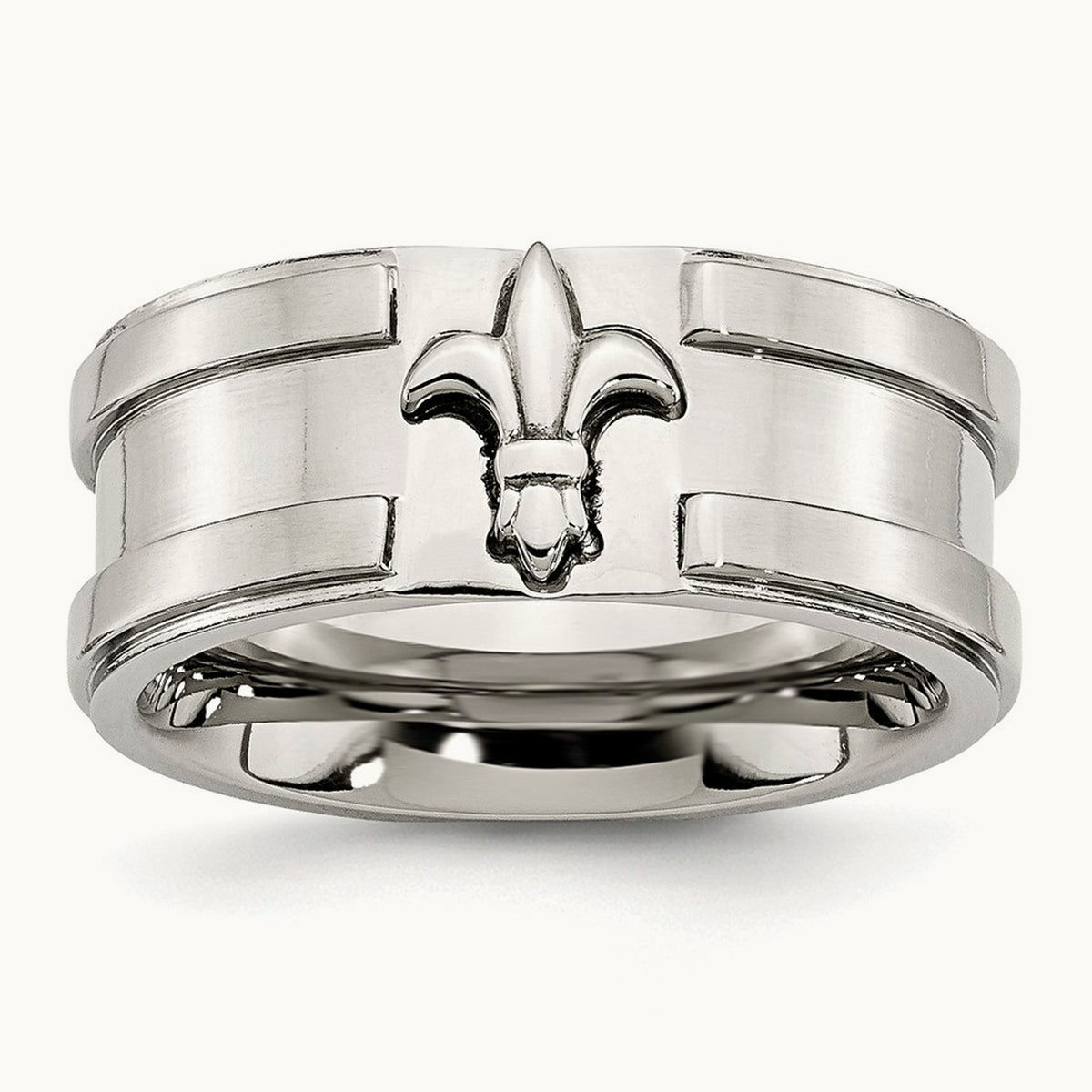 Brushed and Polished Fleur de lis Band — photo set
