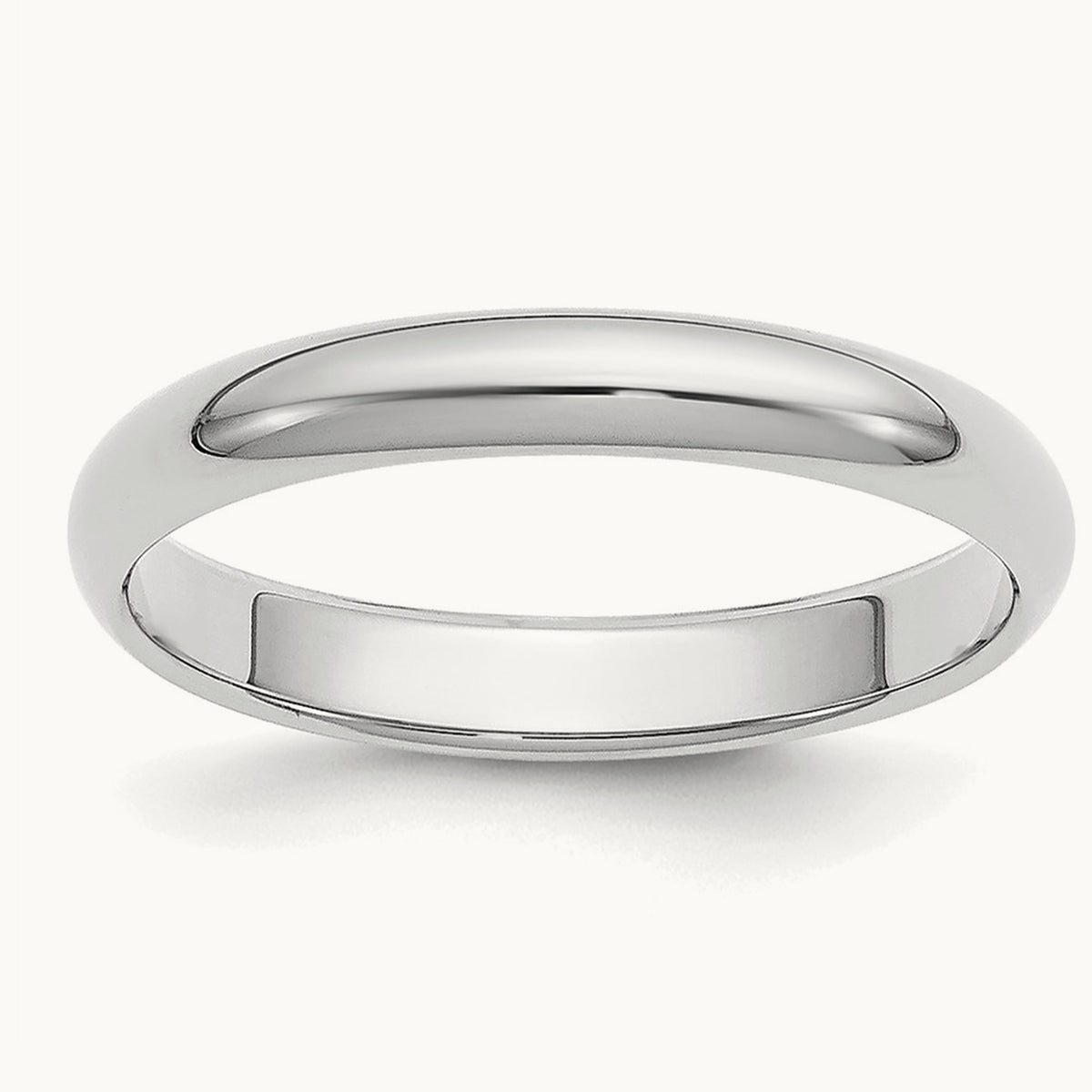 Half-Round Wedding Band — Platinum, 3mm