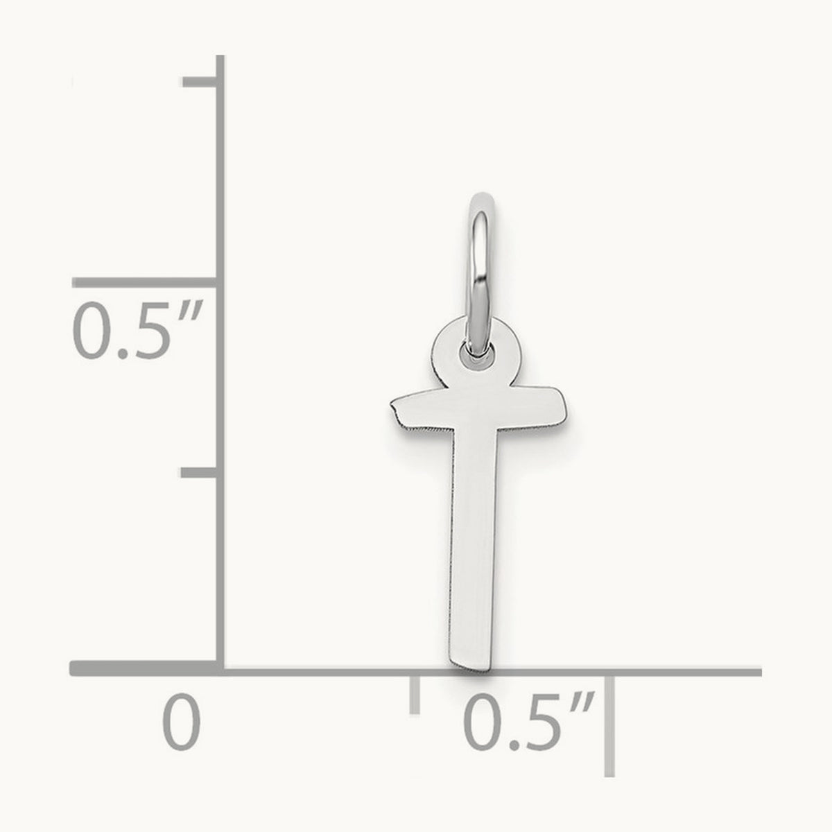 Small Slanted Block Initial Charm — 14K White Gold, T
