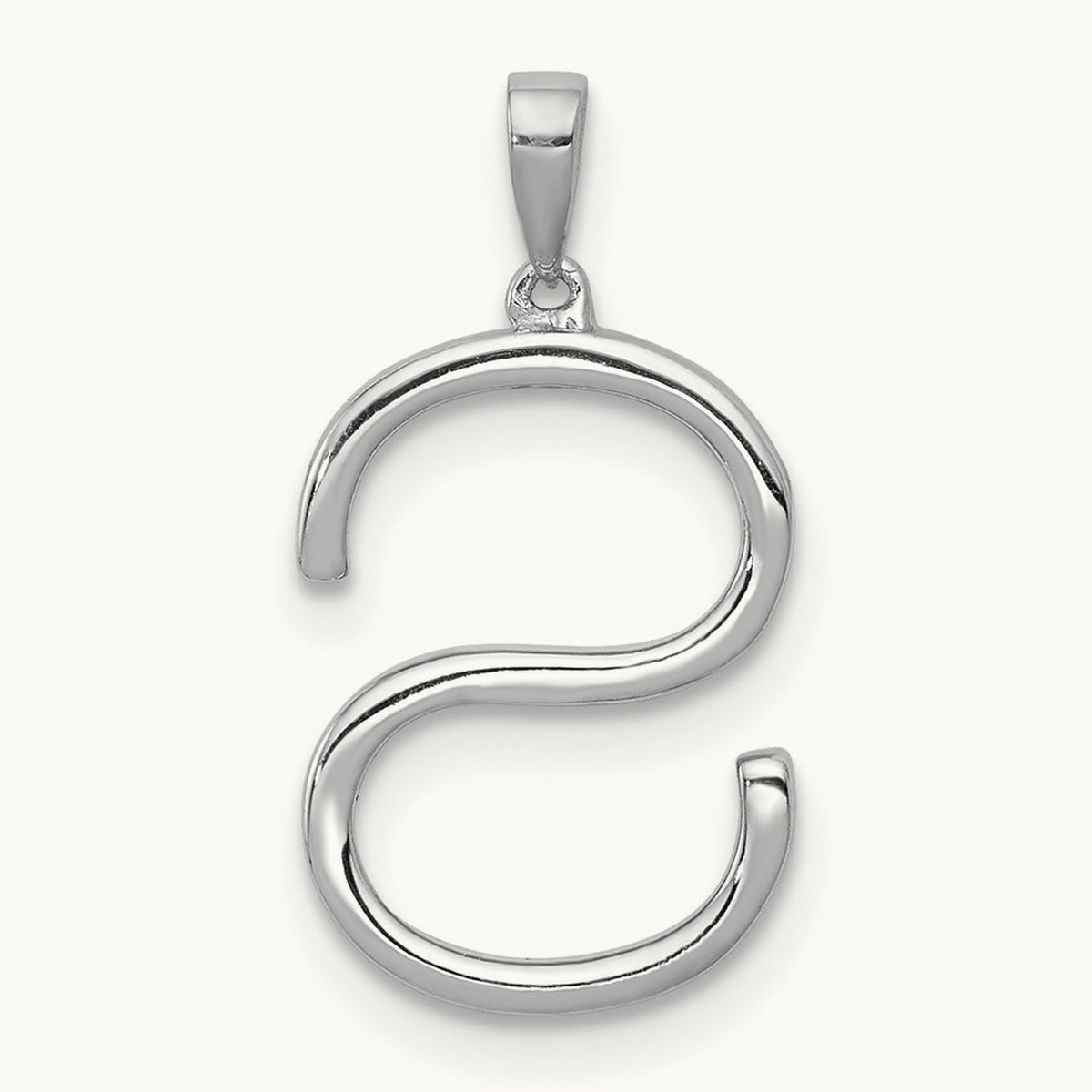 Diamond Letter S Initial Pendant, 14K White Gold