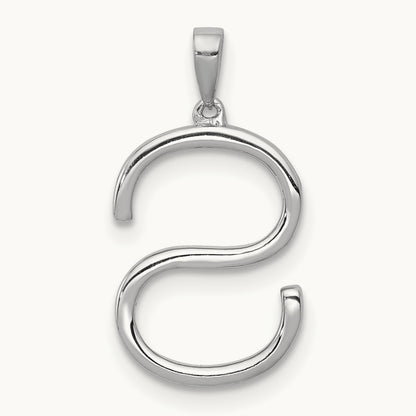 Diamond Letter S Initial Pendant, 14K White Gold