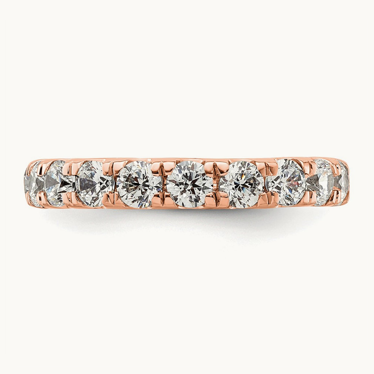 Polished U Shared Prong Diamond Eternity Band, 2.00 ct tw — 14K Rose Gold