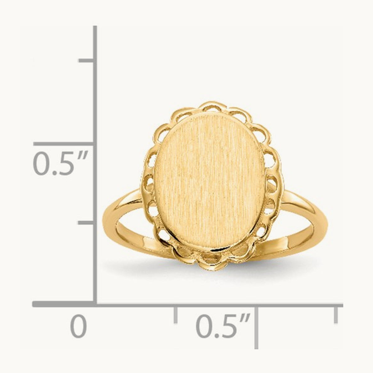 9.0x11. Open Back Signet Ring, 5mm, 14K