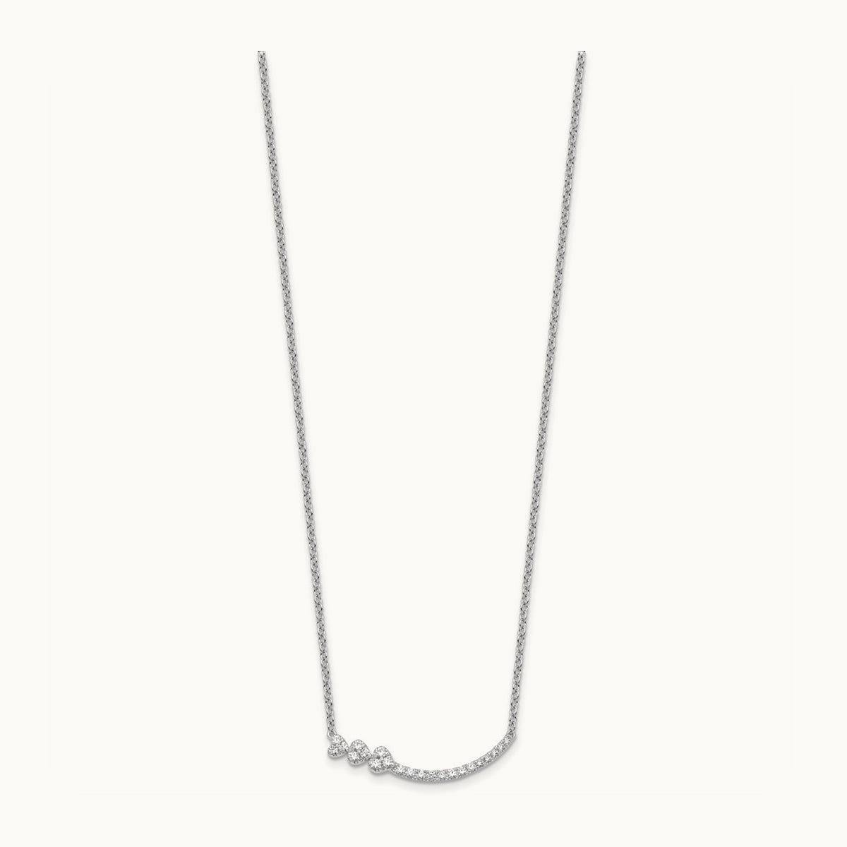Fashion Hearts Bar Necklace, 0.25 ct tw Lab-Grown Diamond — 14K White Gold