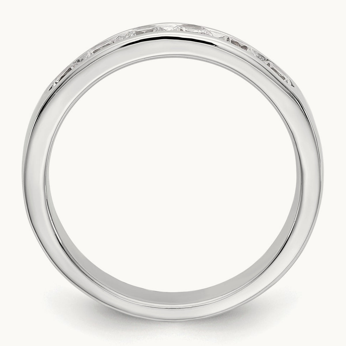 Setting: 6- Stone Closed Channel Band Mounting, 3.1mm — 14K White Gold