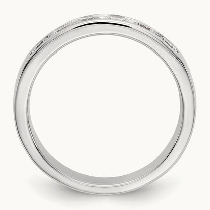 6-Stone Diamond Channel Band, 14K White Gold