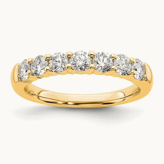 7-Stone Diamond Band — 14K Yellow Gold, 7