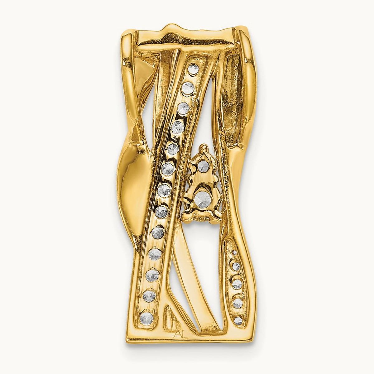 Fashion Curve Bar Chain Slide Pendant, 0.50 ct tw Lab-Grown Diamond