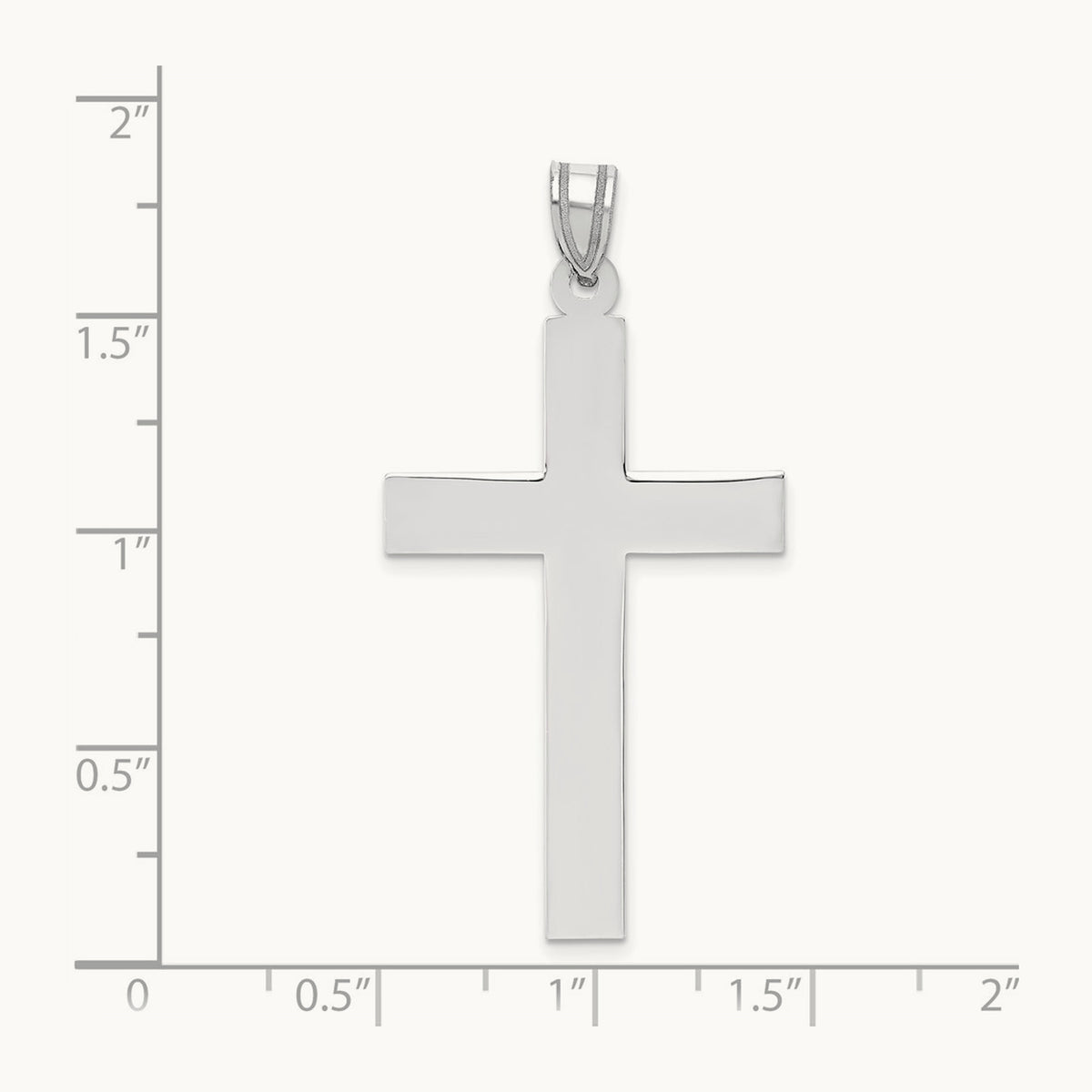 Polished Cross Pendant, 14K White Gold