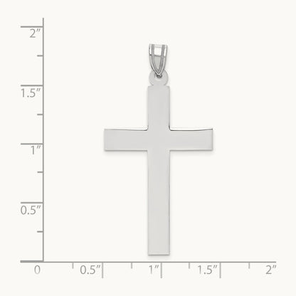 Polished Cross Pendant, 14K White Gold