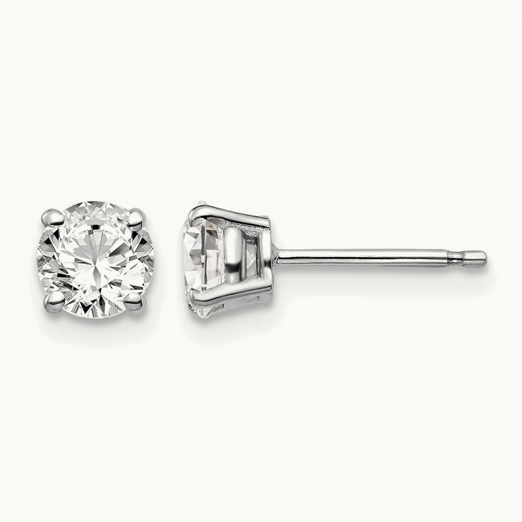 Hide Add Round Diamond Stud Earrings in 14K Gold | Point West Pavilion