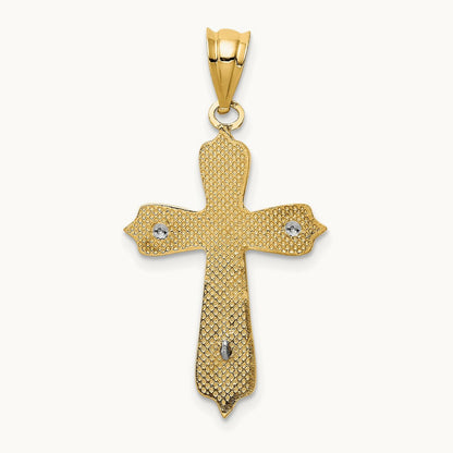 Crucifix Pendant, 14K Two-tone