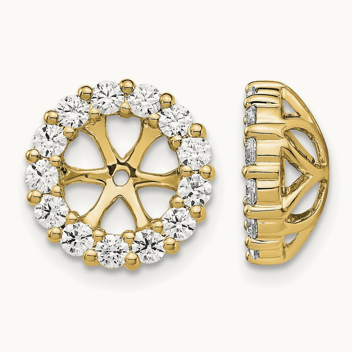 Diamond Earring Jackets, 14K Yellow Gold