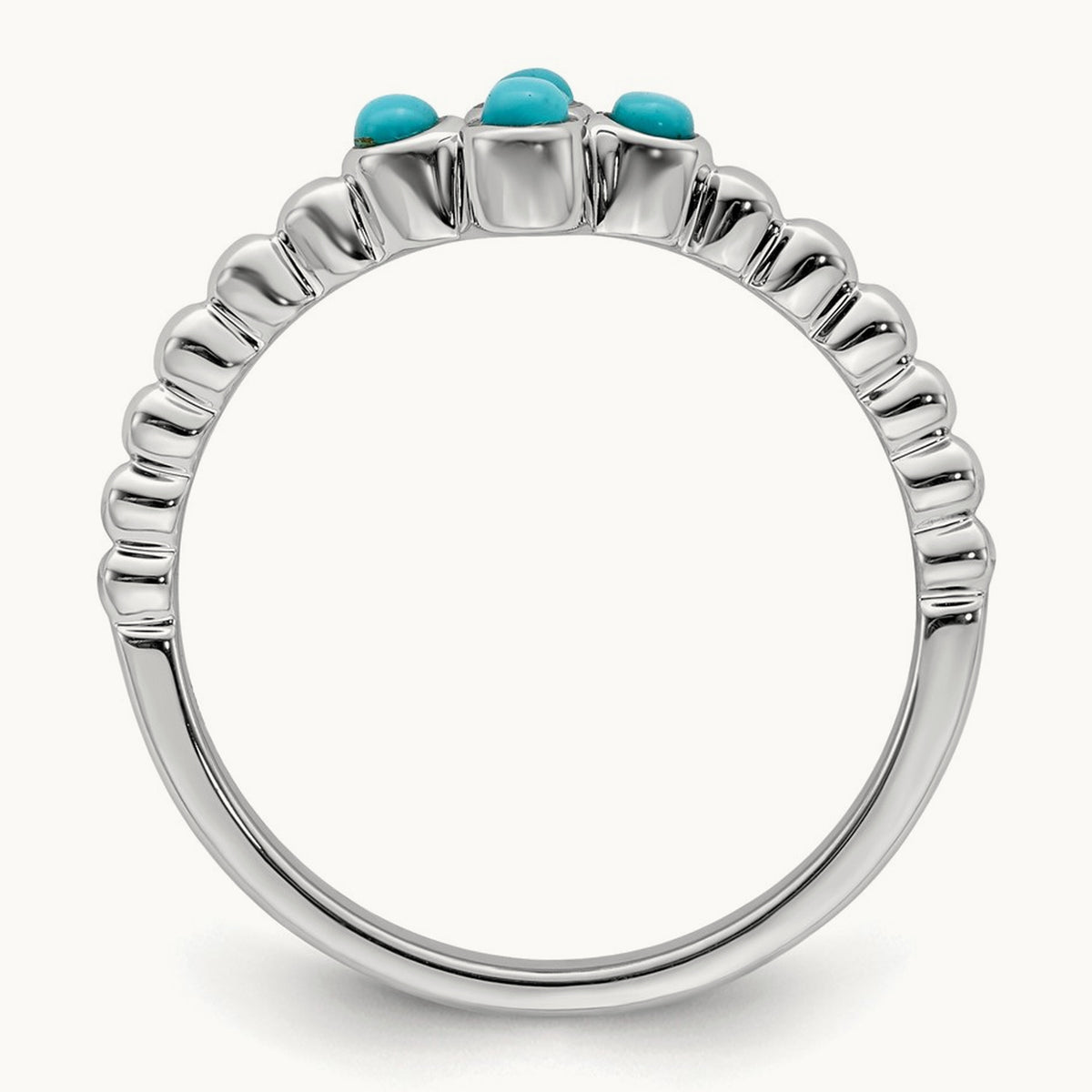 Turquoise Ring, 14K White Gold