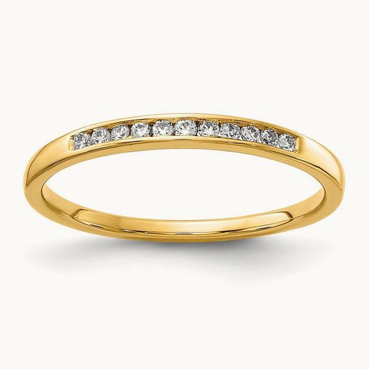Channel Set Band, 0.10-1.00 ct tw Lab-Grown Diamond — 1/10 ct, 14K Yellow Gold
