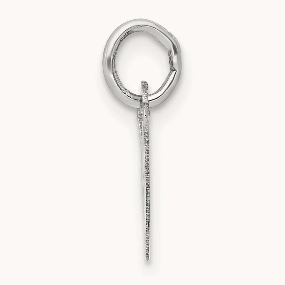 Small Slanted Block Initial Charm — 14K White Gold, W