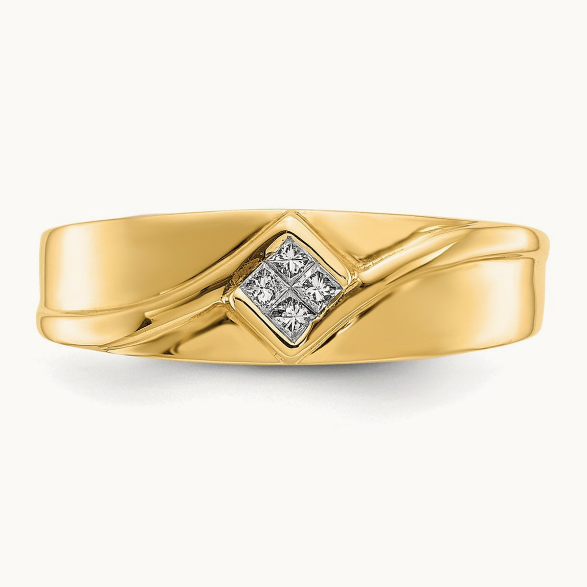 Diamond Men's Ring, 0.10 ct tw, 14K Gold — 14K Yellow Gold