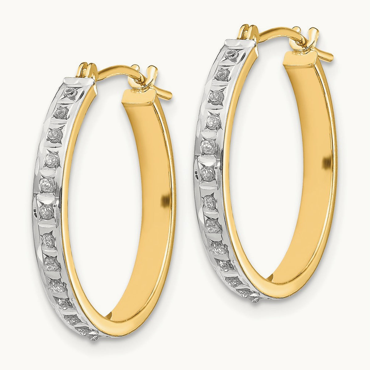 Diamond Fascination Diamond Dust/Accent Hoop Earrings — 21mm