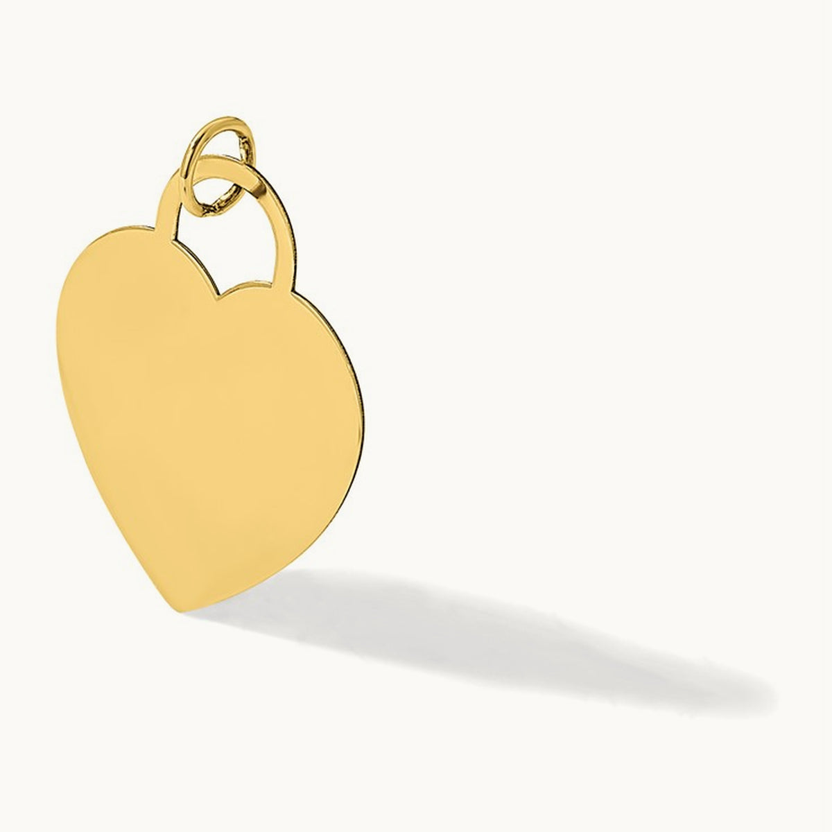 Polished Heart Shaped Disc Pendant, 14K