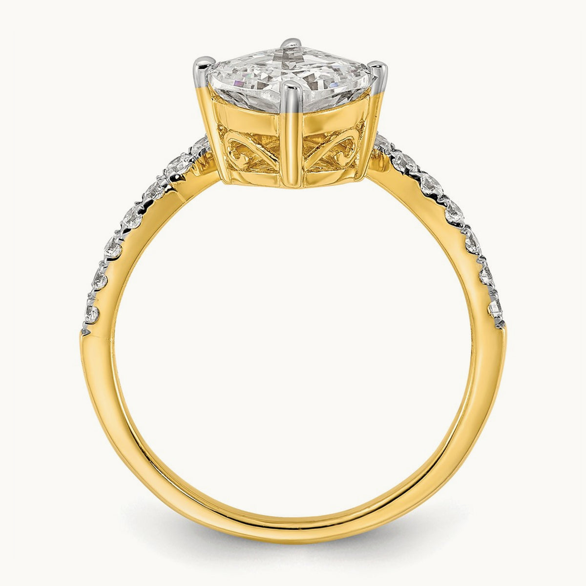 Asymmetric Cushion Semi-Mount Engagement. Ring, 0.50 ct tw