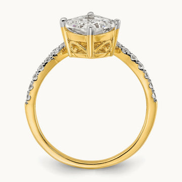 Asymmetric Cushion Semi-Mount Engagement. Ring, 0.50 ct tw